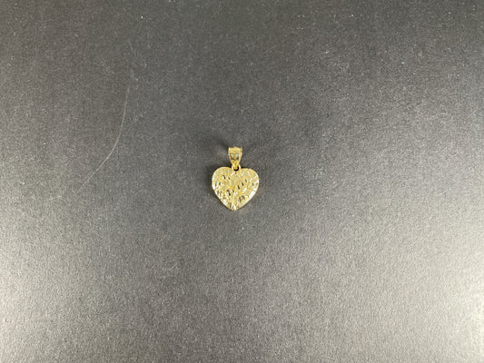 10k Nugget Heart Pendant