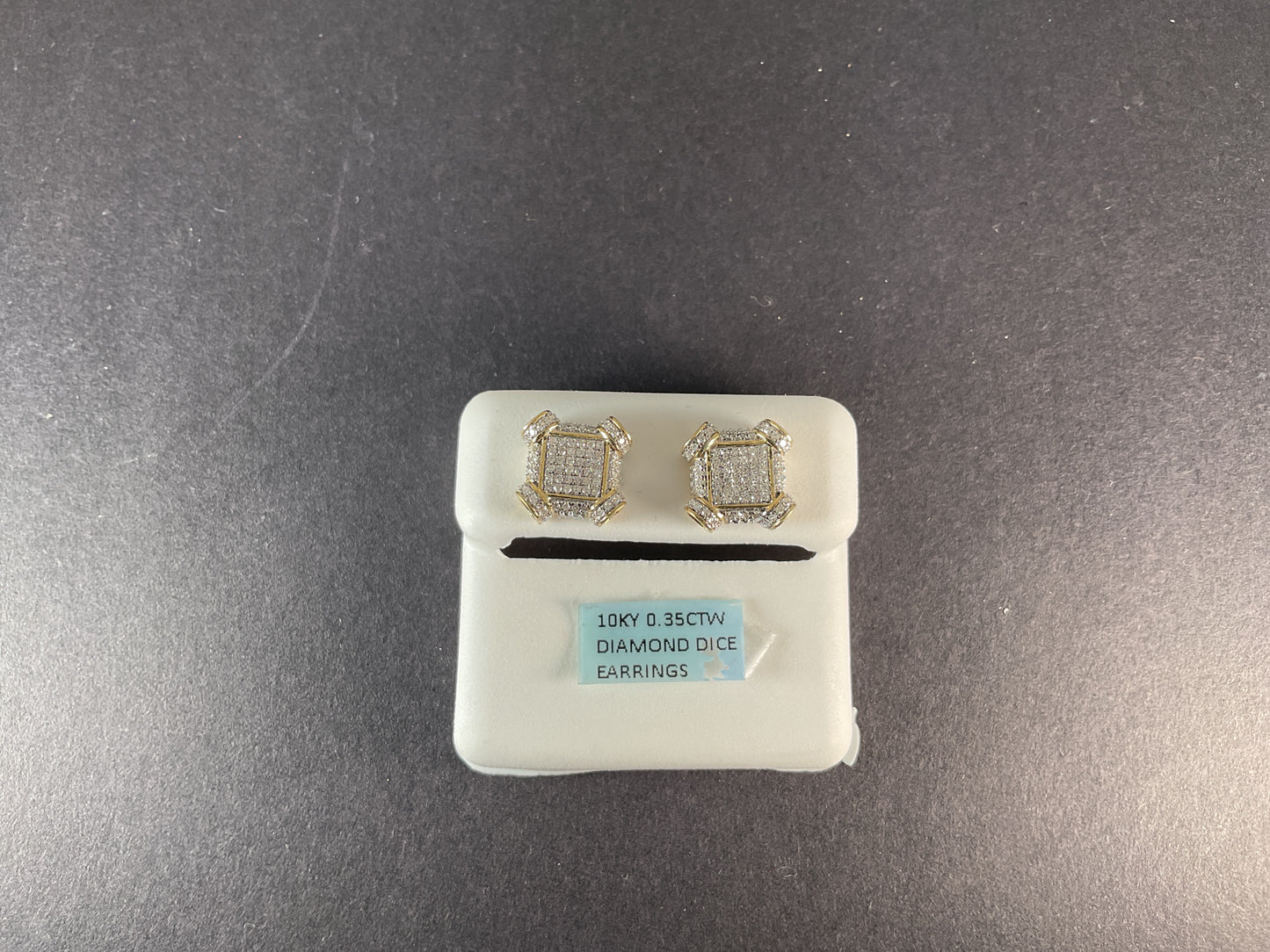 10k YELLOW GOLD DIAMOND STUD EARRINGS .35ct SCREW BACK $450.00