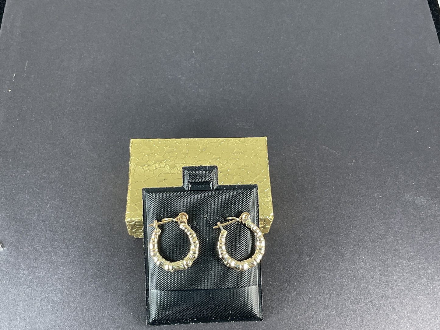 10K Bamboo Hoop Earrings $79