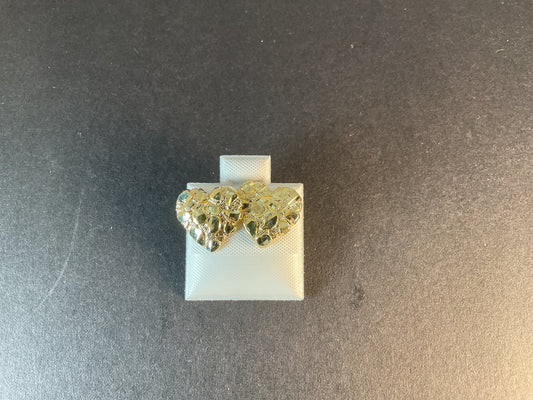 10K GOLD HEART NUGGET STUD EARRINGS 1.7 gm. $119.00