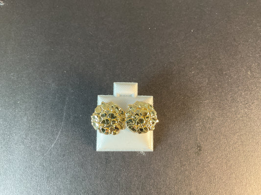 10K ROUND NUGGET STUD EARRINGS. 1.8 gm  $125.00