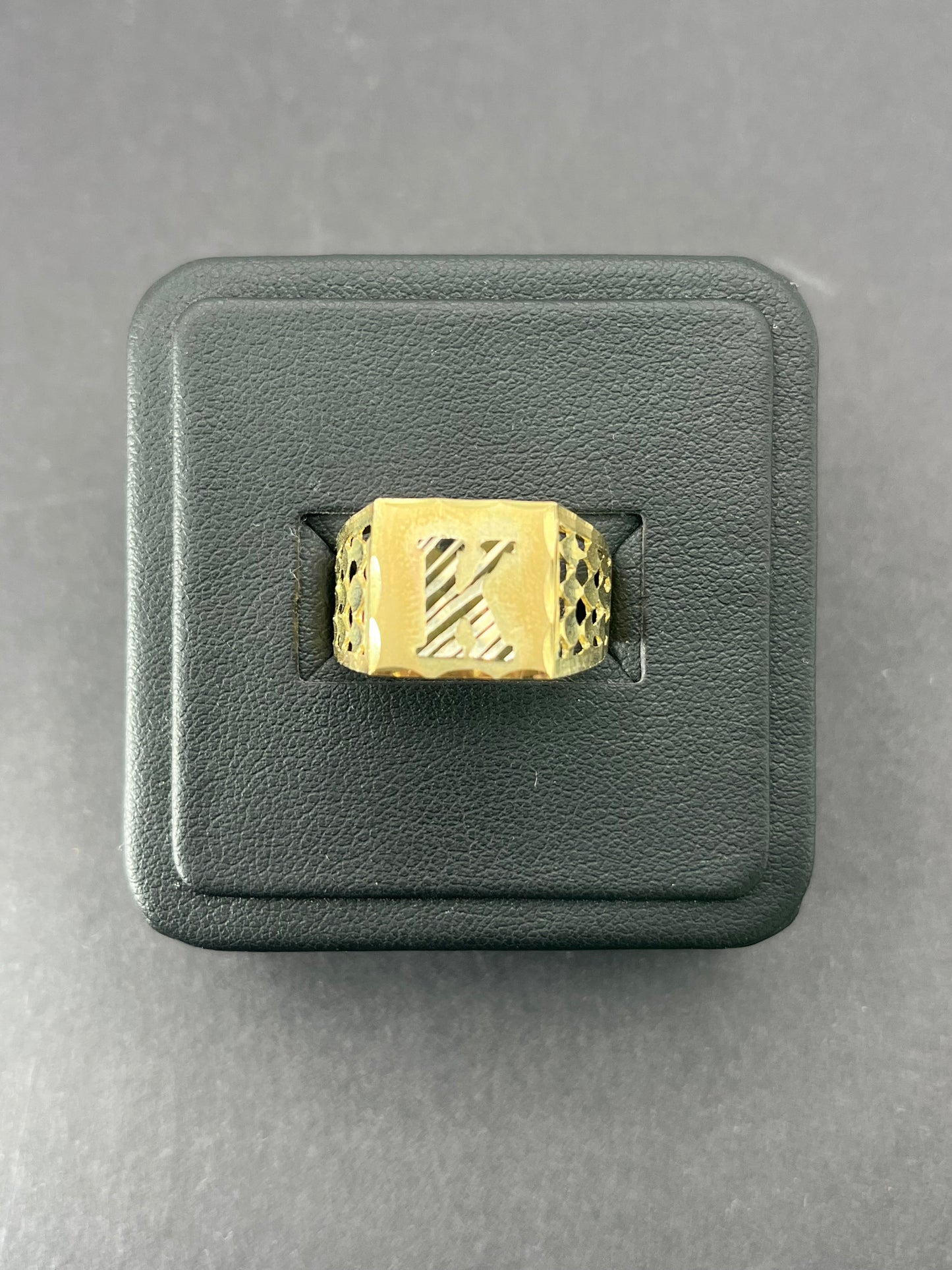 10K Gold Men's Initial Ring