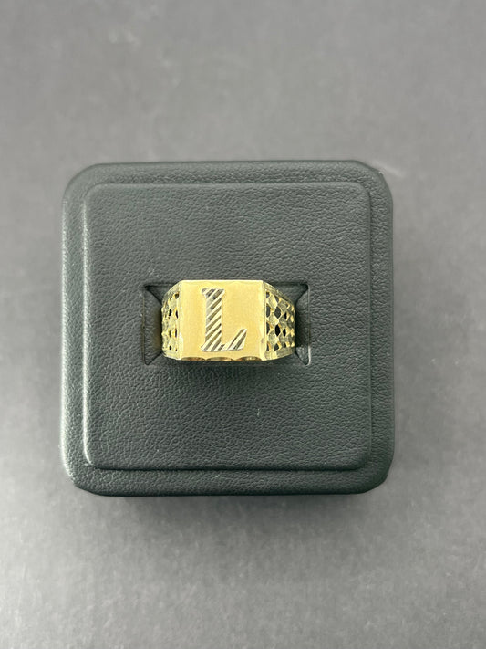 10K Gold Men's Initial Ring