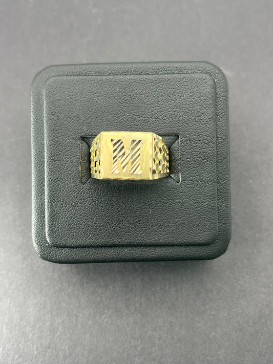 10K Gold Men's Initial Ring