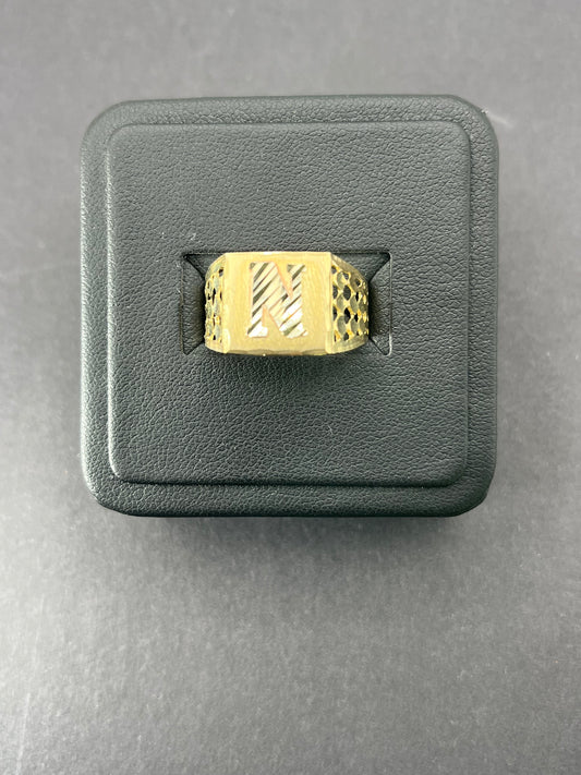 10K Gold Men's Initial Ring