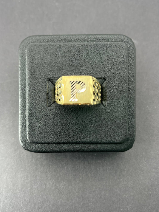 10K Gold Men's Initial Ring