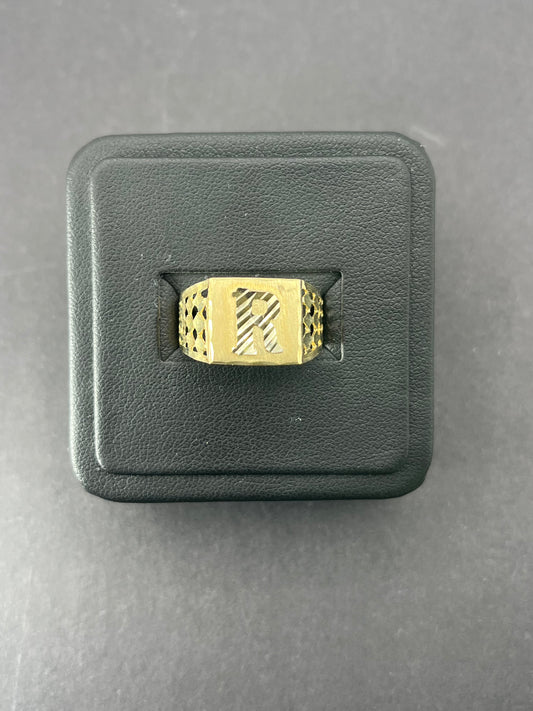 10K Gold Men's Initial Ring