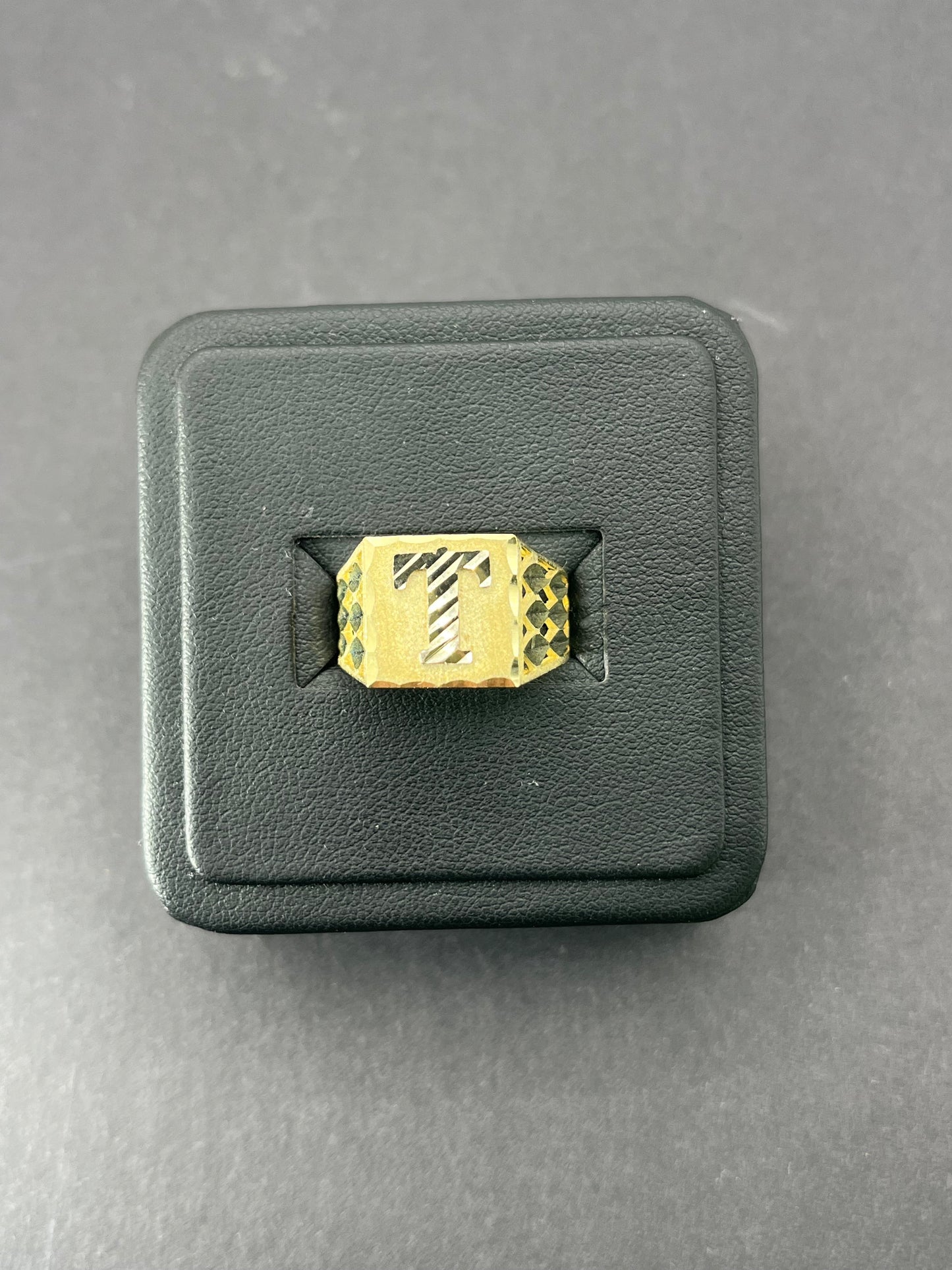 10K Gold Men's Initial Ring