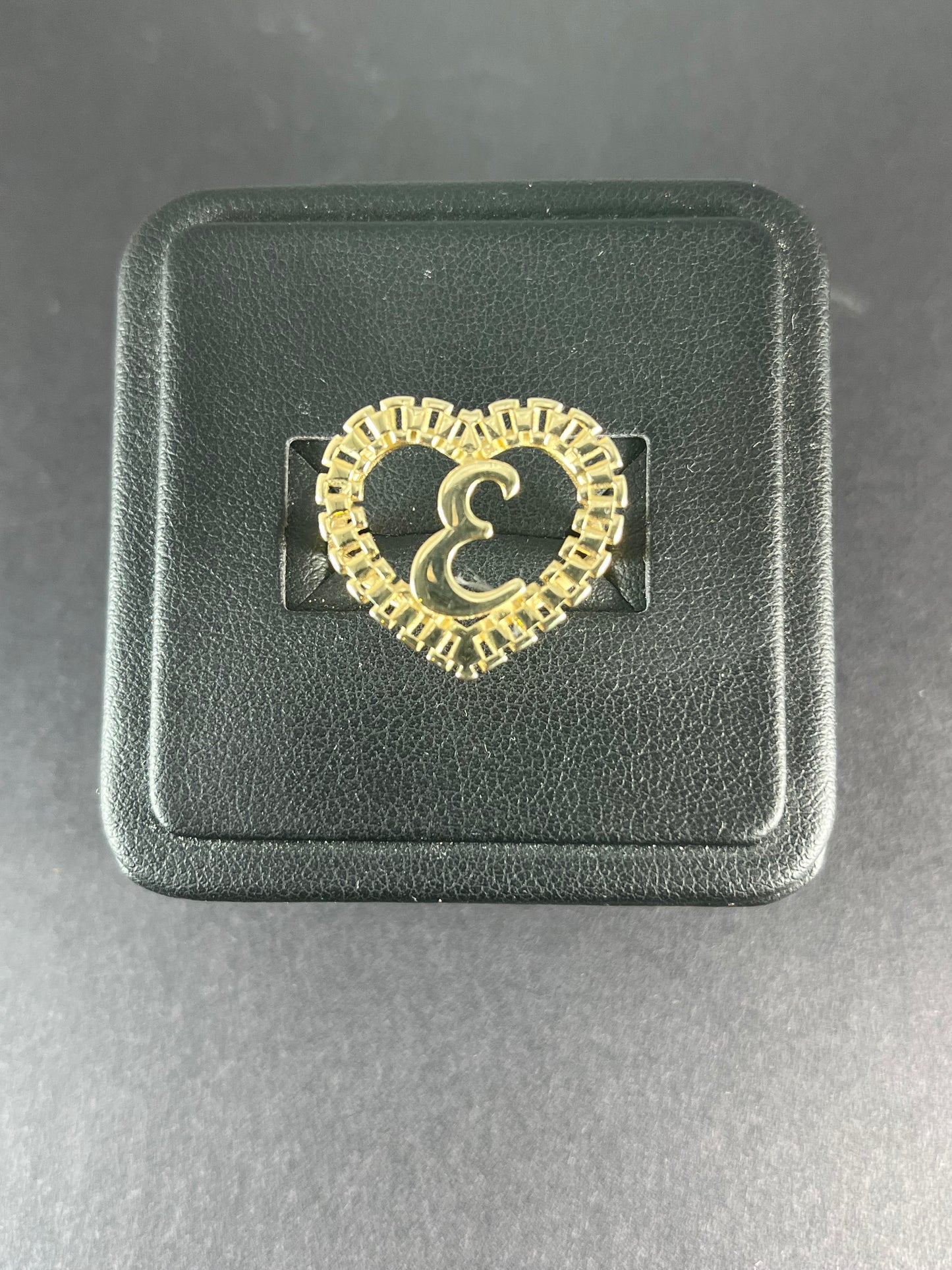 10K Gold Initial Heart Ring