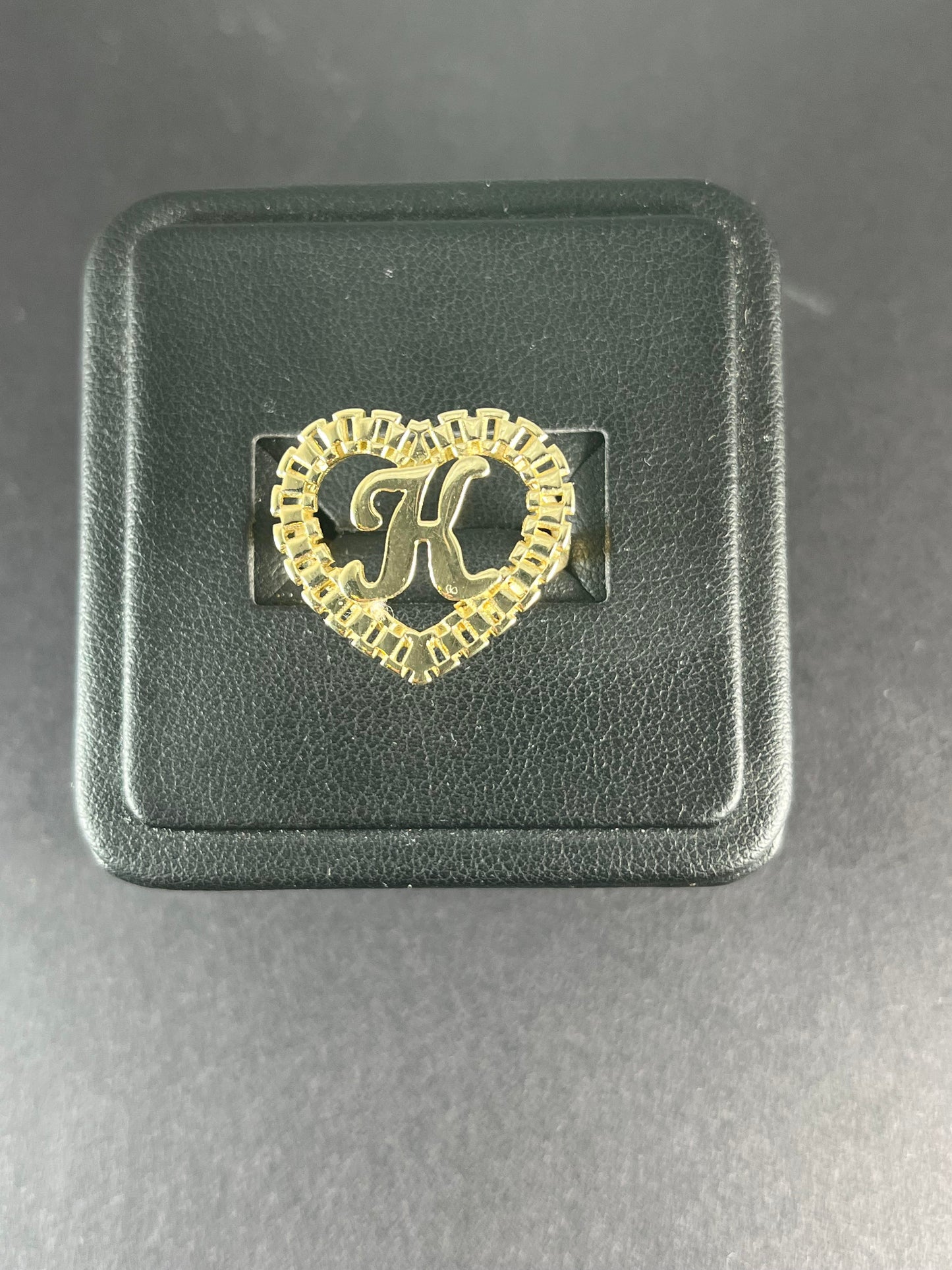 10K Gold Initial Heart Ring