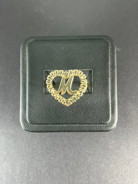 10k Gold Initial Heart Ring